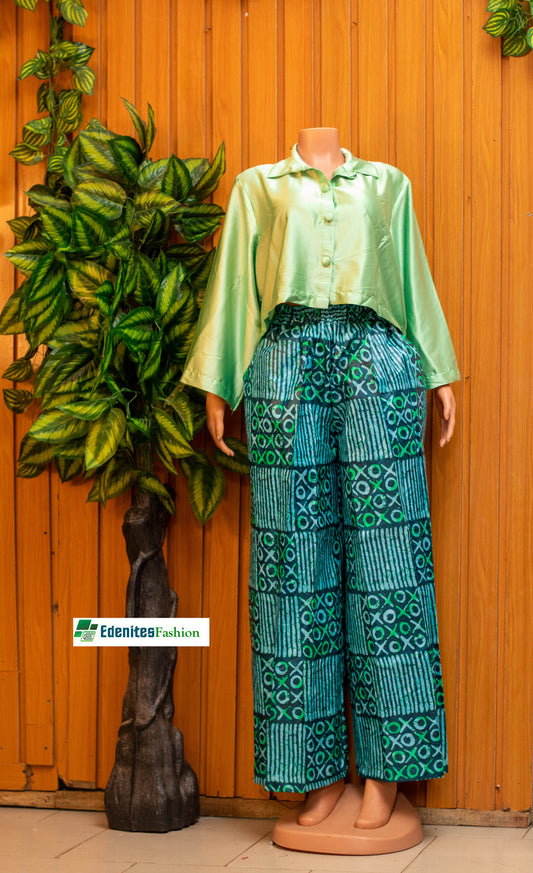 Ankara palazzo pants and Slik crop shirt-
