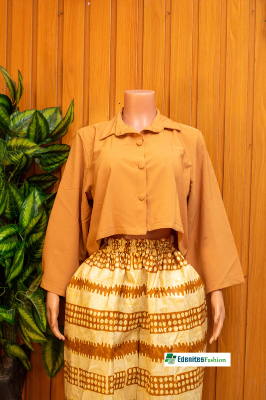 Ankara palazzo pants and Slik crop shirt
