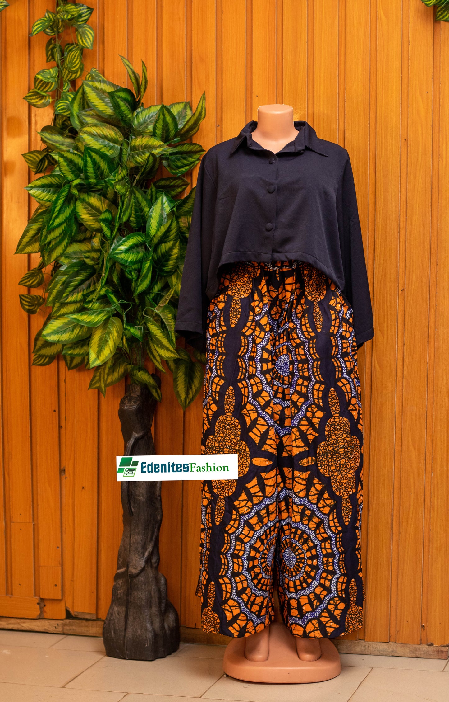 Ankara palazzo pants and Slik crop shirt-