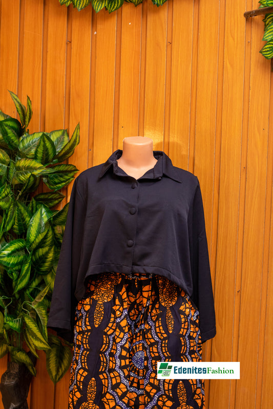 Ankara palazzo pants and Slik crop shirt-